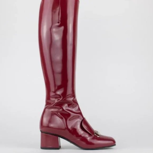 Gucci Horsebit Patent Leather Riding Boots - Picture 1 of 9